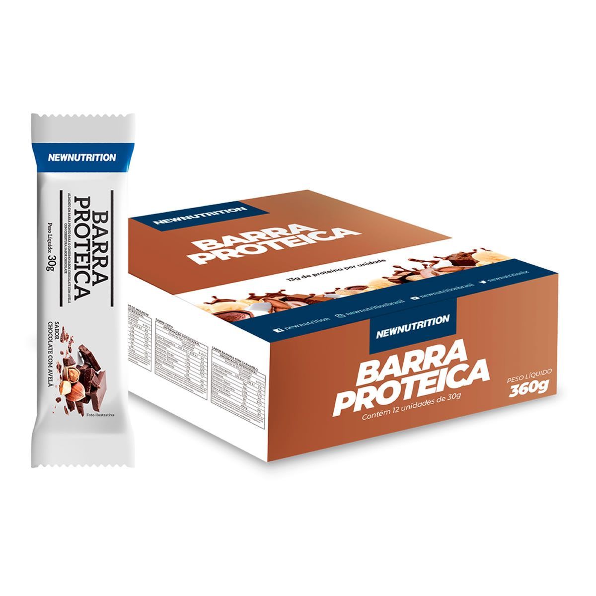 Barra Proteica - 12 Unidade de 30g Chocolate com Avel� - NewNutrition