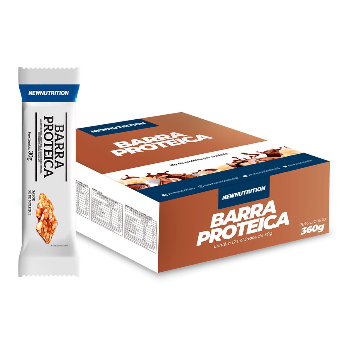 Barra Proteica - 12 Unidade de 30g P� de Moleque - NewNutrition*** Data Venc. 9/8/23