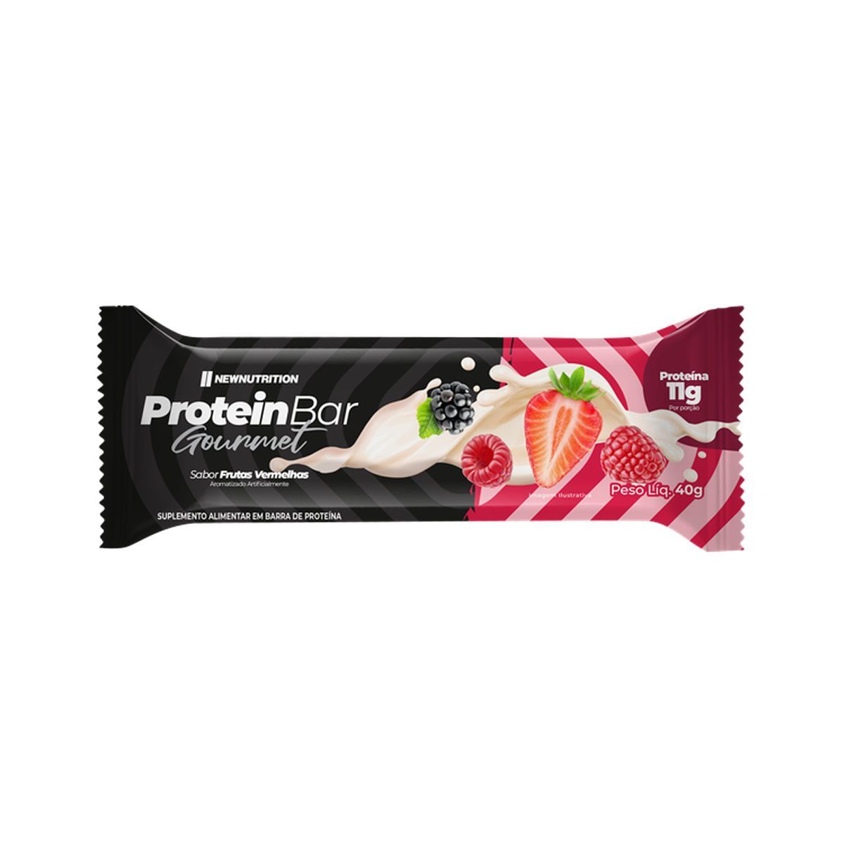 Barra Proteica Gourmet - 1 Unidade de 40g Frutas Vermelhas - NewNutrition