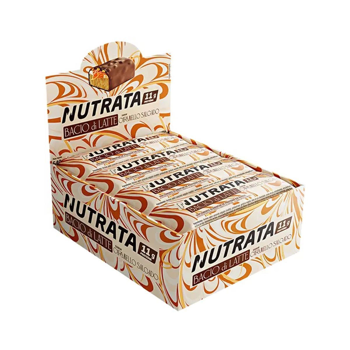 Barra Proteica Bacio di Latte - 12 Unidades 45g Caramelo Salgado - Nutrata