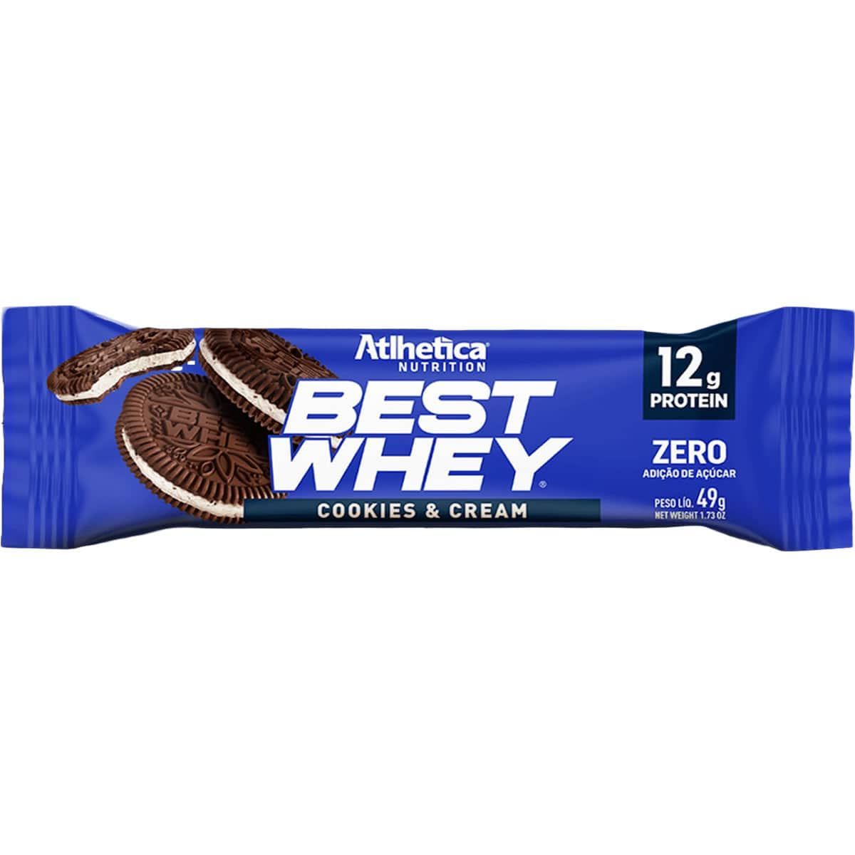Barra Proteica Best Whey - 1 Barras 49g Cookies & Cream - Atlhetica Nutrition*** Data Venc. 27/09/2024