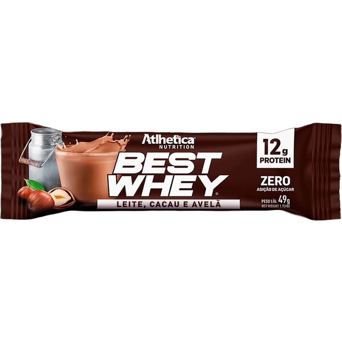 Barra Proteica Best Whey - 1 Barra 49g Leite Cacau e Avel� - Atlhetica Nutrition