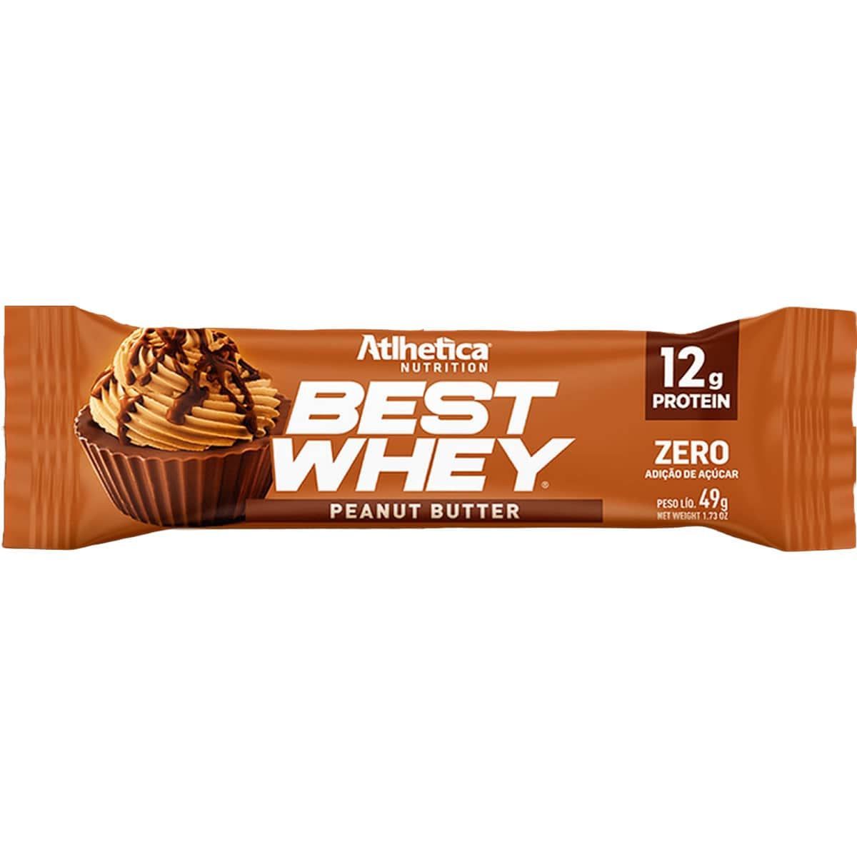 Barra Proteica Best Whey - 1 Barras 49g Peanut Butter - Atlhetica Nutrition