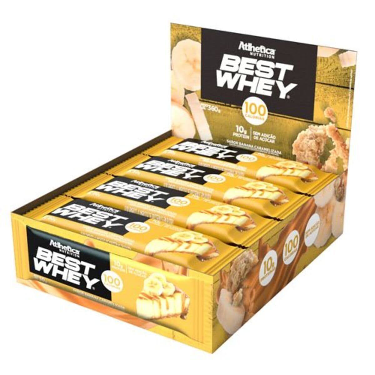 Barra Proteica Best Whey - 12 Barras 30g Banana Caramelizada - Atlhetica Nutrition