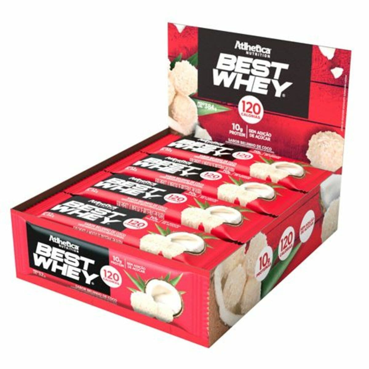 Barra Proteica Best Whey - 12 Barras 30g Beijinho de Coco - Atlhetica Nutrition