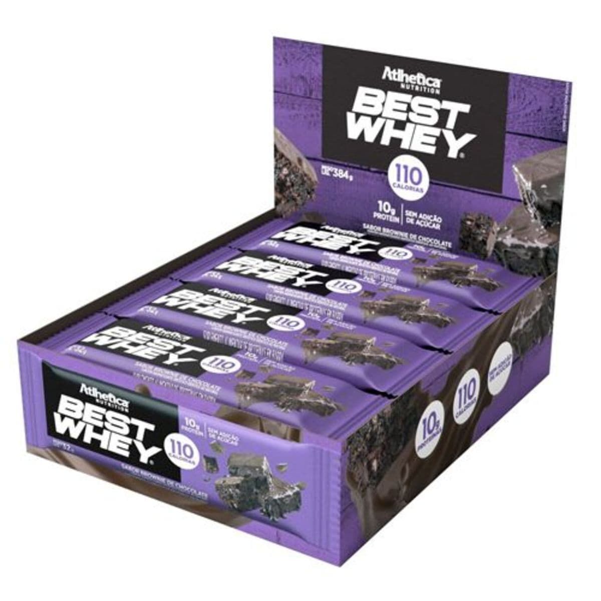 Barra Proteica Best Whey - 12 Barras 32g Brownie de Chocolate - Atlhetica Nutrition*** Data Venc. 15/01/2022