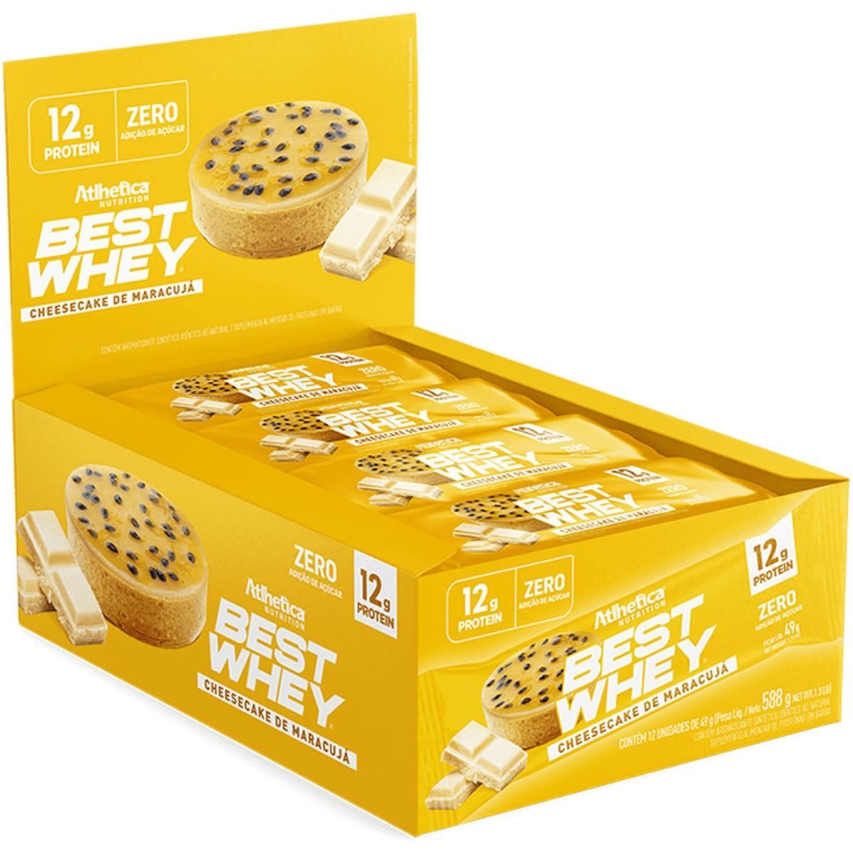 Barra Proteica Best Whey - 12 Barras 49g Cheesecake de Maracuj� - Atlhetica Nutrition