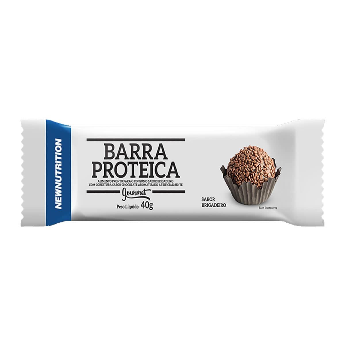 Barra Proteica Gourmet - 1 Unidade de 40g Brigadeiro - NewNutrition*** Data Venc. 21/01/2021