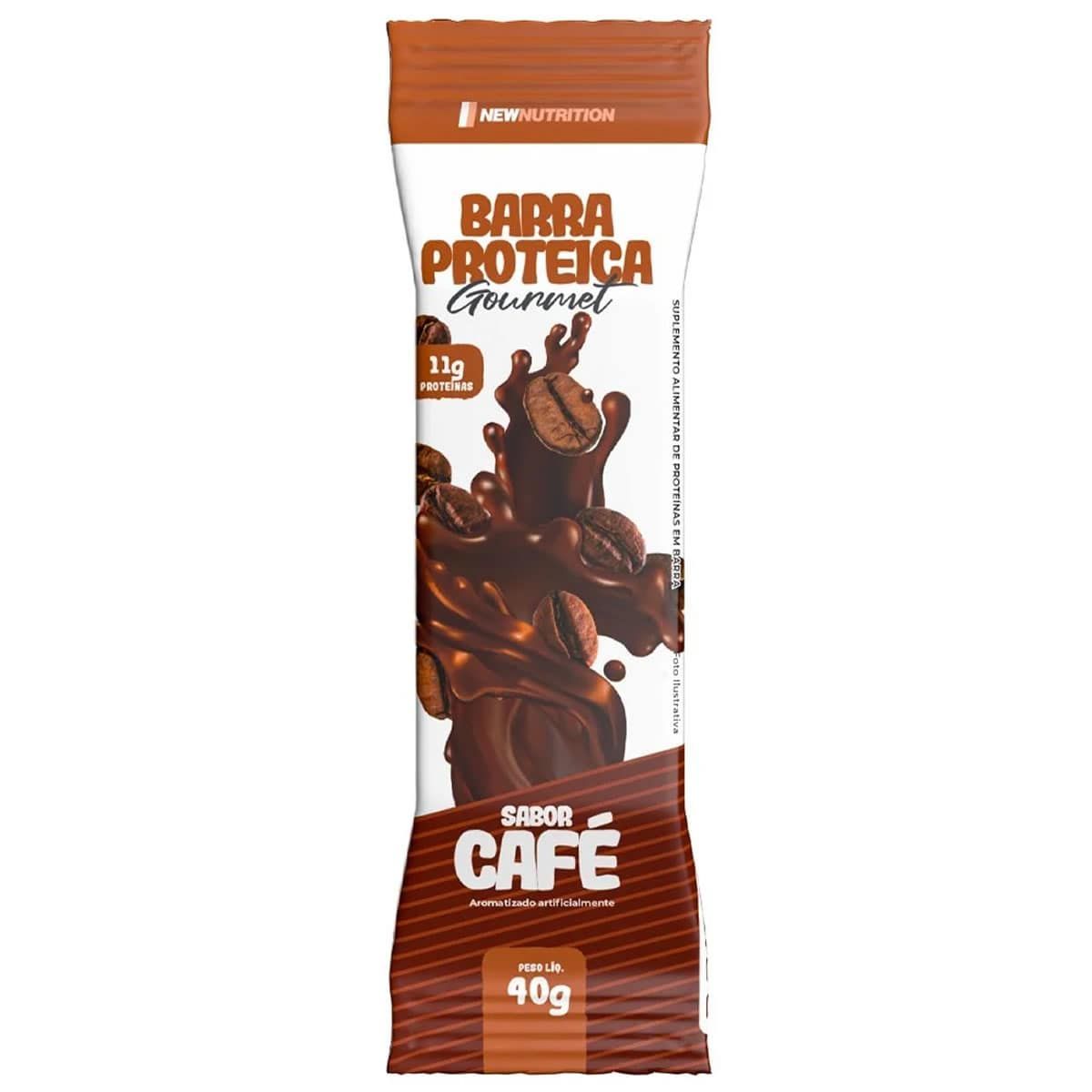 Barra Proteica Gourmet - 1 Unidade de 40g Caf� - NewNutrition