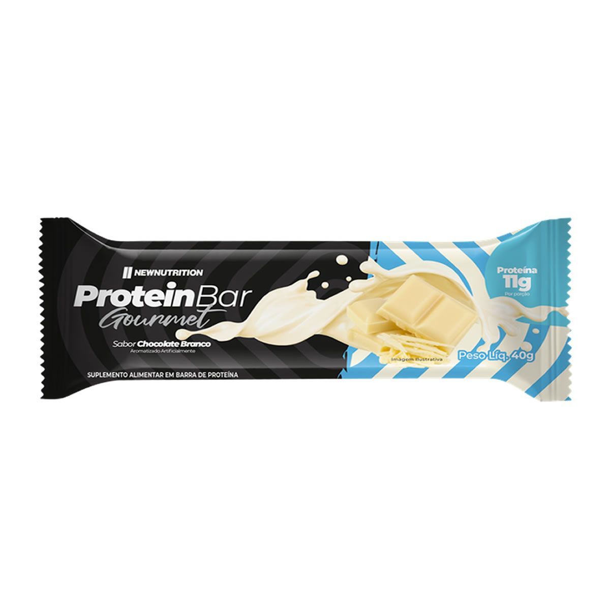 Barra Proteica Gourmet - 1 Unidade de 40g - Chocolate branco - NewNutrition*** Data Venc. 01/08/2025