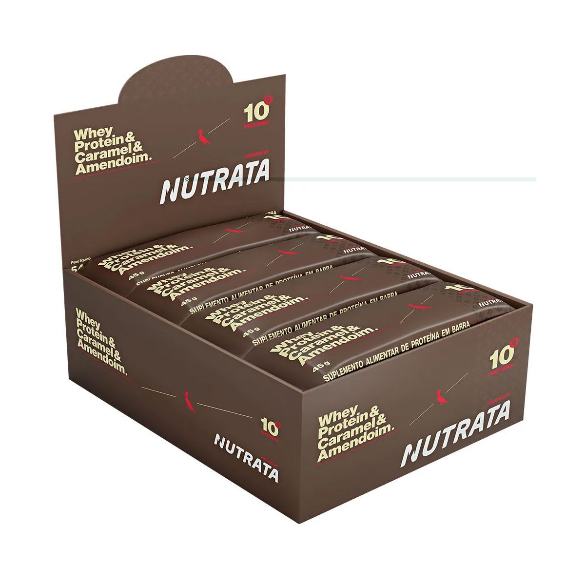 Barra Proteica Reserva - 12 Unidades 45g Caramel e Amendoim - Nutrata	
