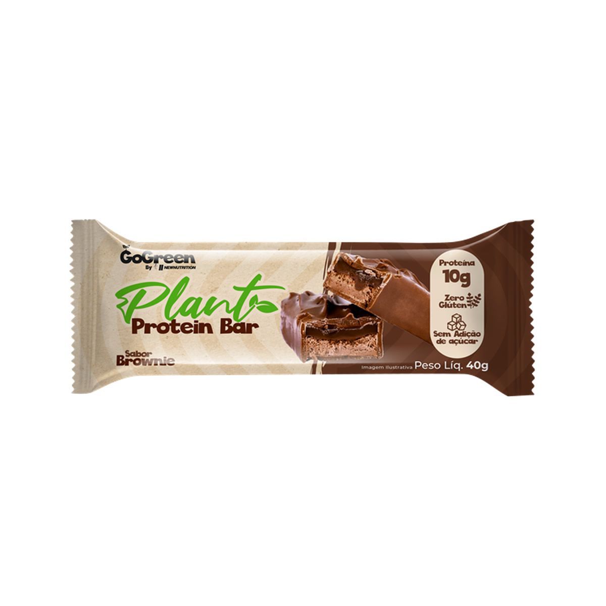 Barra Proteica Plant - 1 Unidade de 40g Brownie - NewNutrition*** Data Venc. 25/08/2025