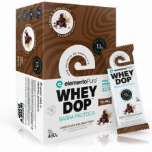 Barra Proteica WheyDop - 12 Unidades 40g Chocolate Maltado - ElementoPuro