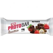 Barra Proto Bar - 1 Unidade de 70g Chocolate Meio Amargo com Recheio de Morango - Nutrata
