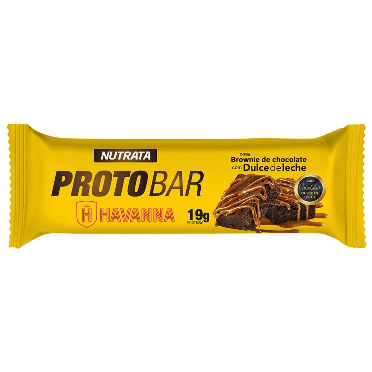 Barra Protobar Whey - 1 Unidade 70g Brownie com Dulce de Leche Havanna - Nutrata*** Data Venc. 30/06/2025
