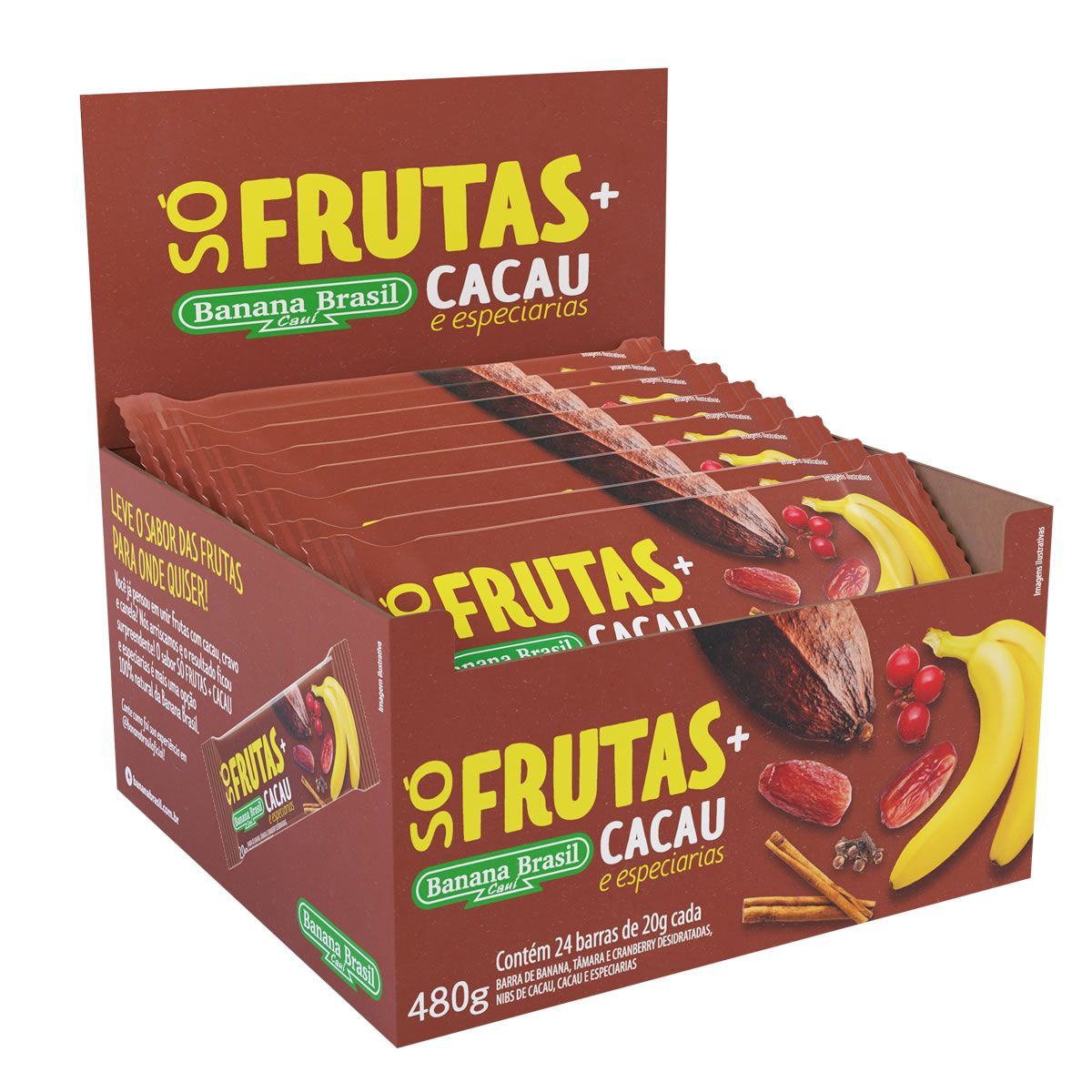 Barra S� Frutas Mais - 24 Unidades de 20g Cacau - Banana Brasil