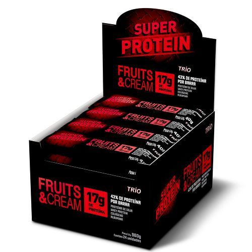 Barra Super Protein Fruits & Cream - c/24 unid. de 40g - Trio Alimentos