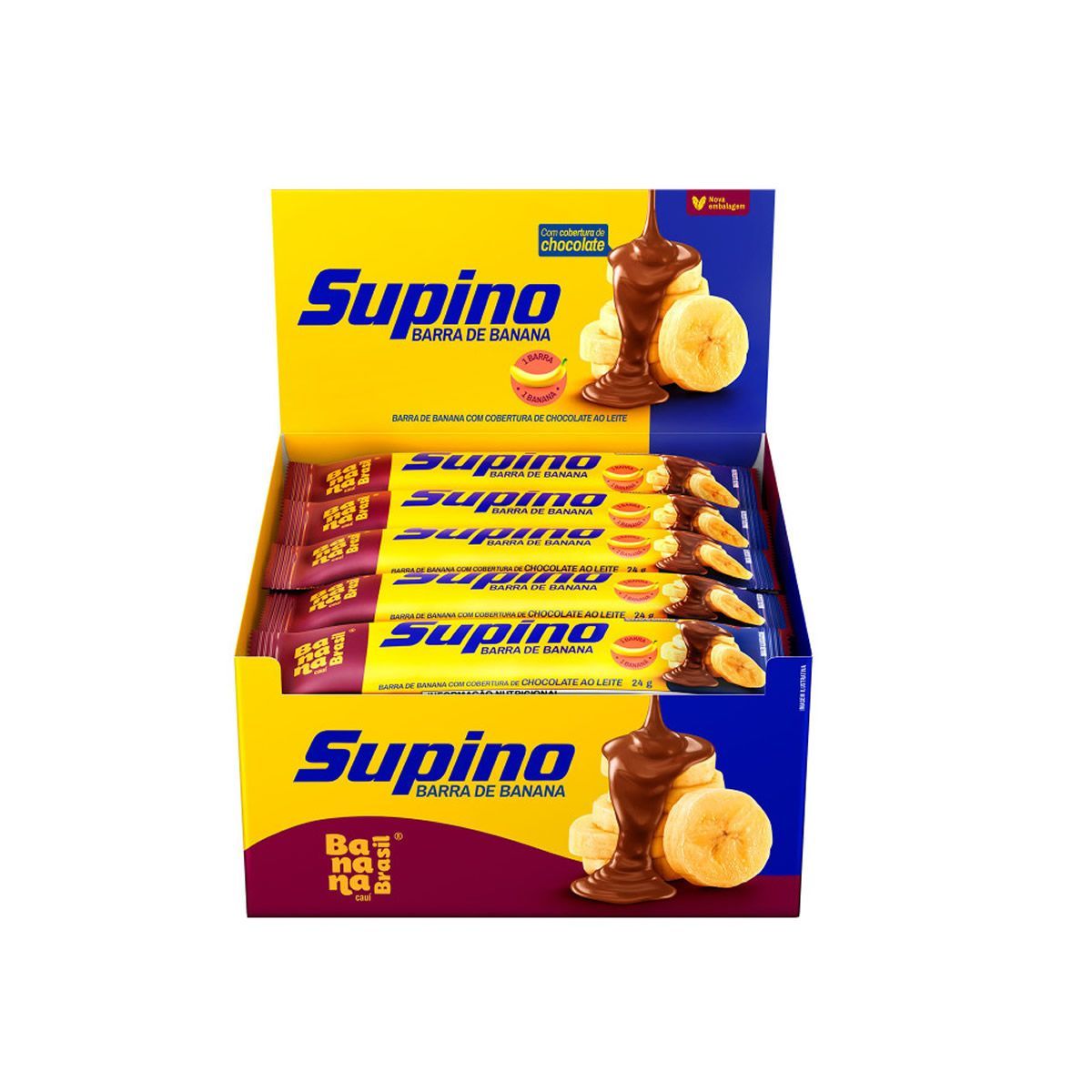 Barra Supino - 20 Unidades 24g Original ao Leite - Banana Brasil*** Data Venc. 16/03/2025