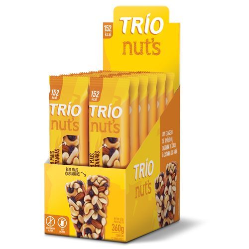 Barra Trio Nuts - c/ 12 und de 30g - Tradicional - Trio Alimentos