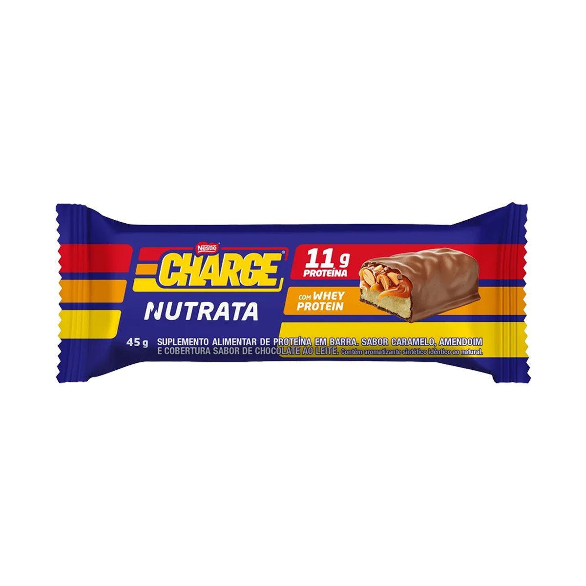Barra Whey Charge - 1 Unidade de 45g Amendoim - Nutrata