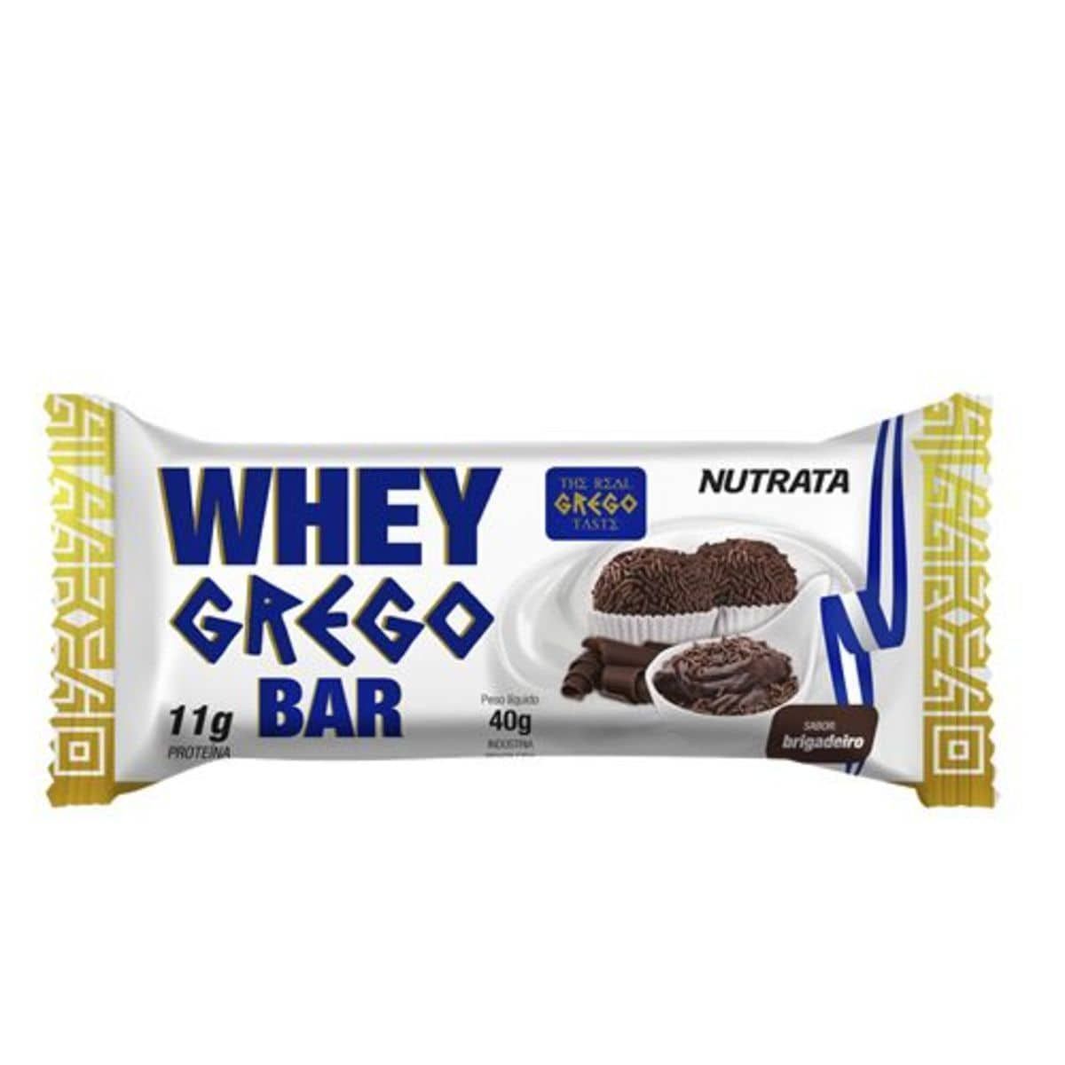 Barra Whey Grego Bar - 1 Unidade de 40g Brigadeiro - Nutrata*** Data Venc. 30/01/2025
