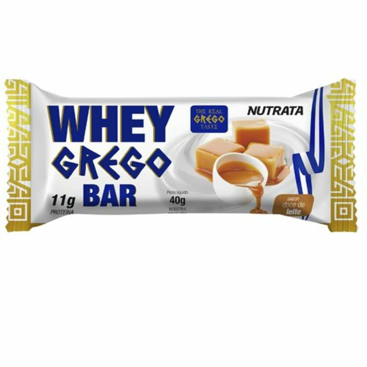 Barra Whey Grego Bar - 1 Unidade de 40g Doce de Leite - Nutrata*** Data Venc. 30/08/2020