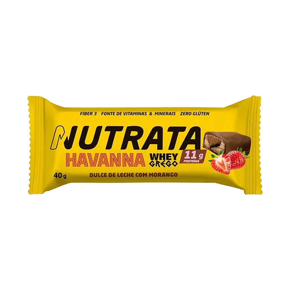 Barra Whey Grego Bar - 1 Unidade de 40g Dulce de Leche Havanna e Morango - Nutrata