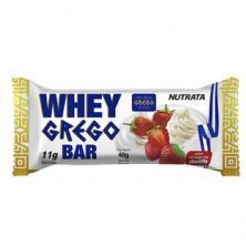 Barra Whey Grego Bar - 1 Unidade de 40g Morango com Chantilly - Nutrata*** Data Venc. 31/01/2021