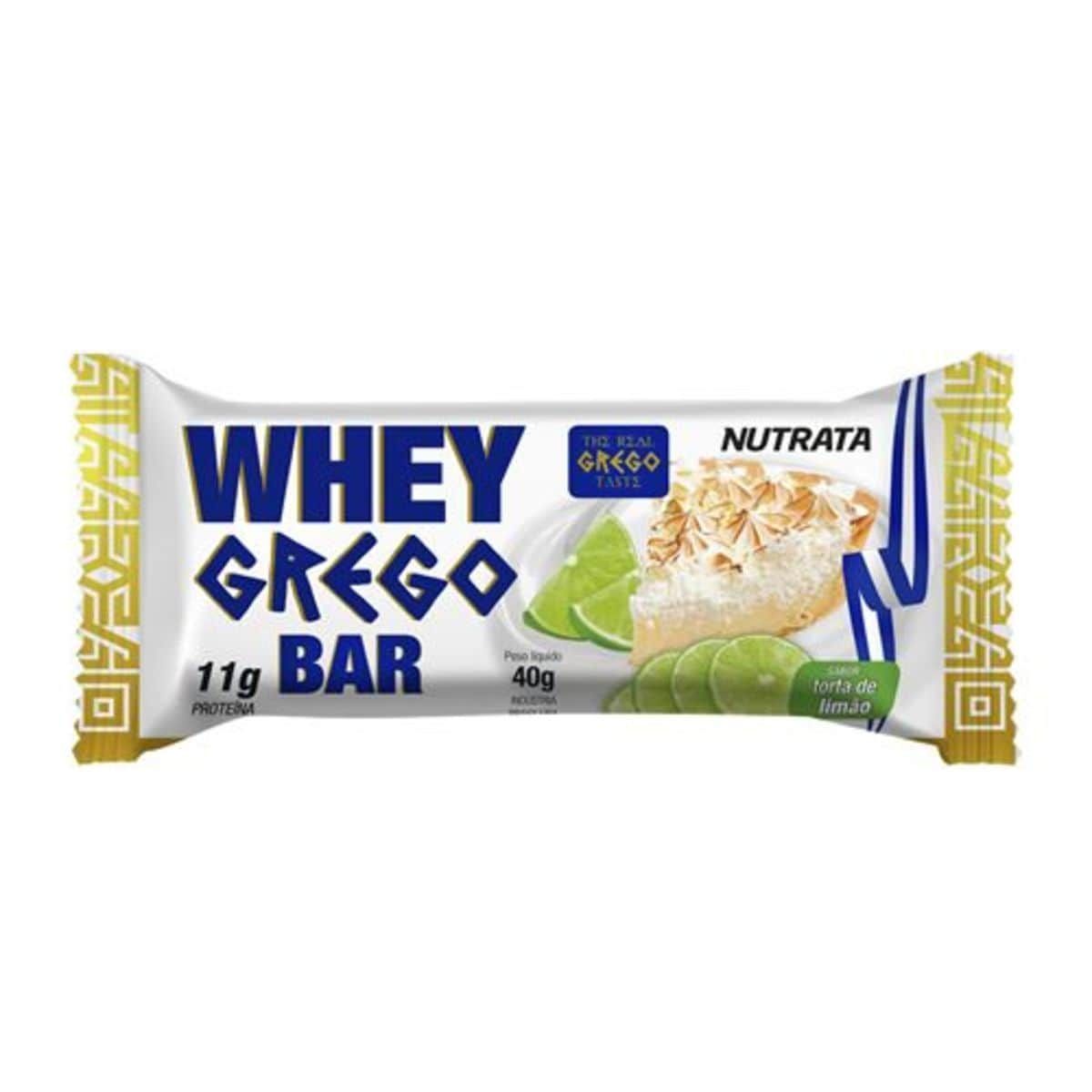 Barra Whey Grego Bar - 1 Unidade de 40g Torta de Lim�o - Nutrata*** Data Venc. 30/07/2020