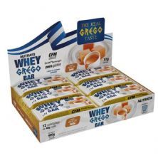 Barra Whey Grego Bar - 12 Unidades de 40g Doce de Leite - Nutrata*** Data Venc. 30/08/2020