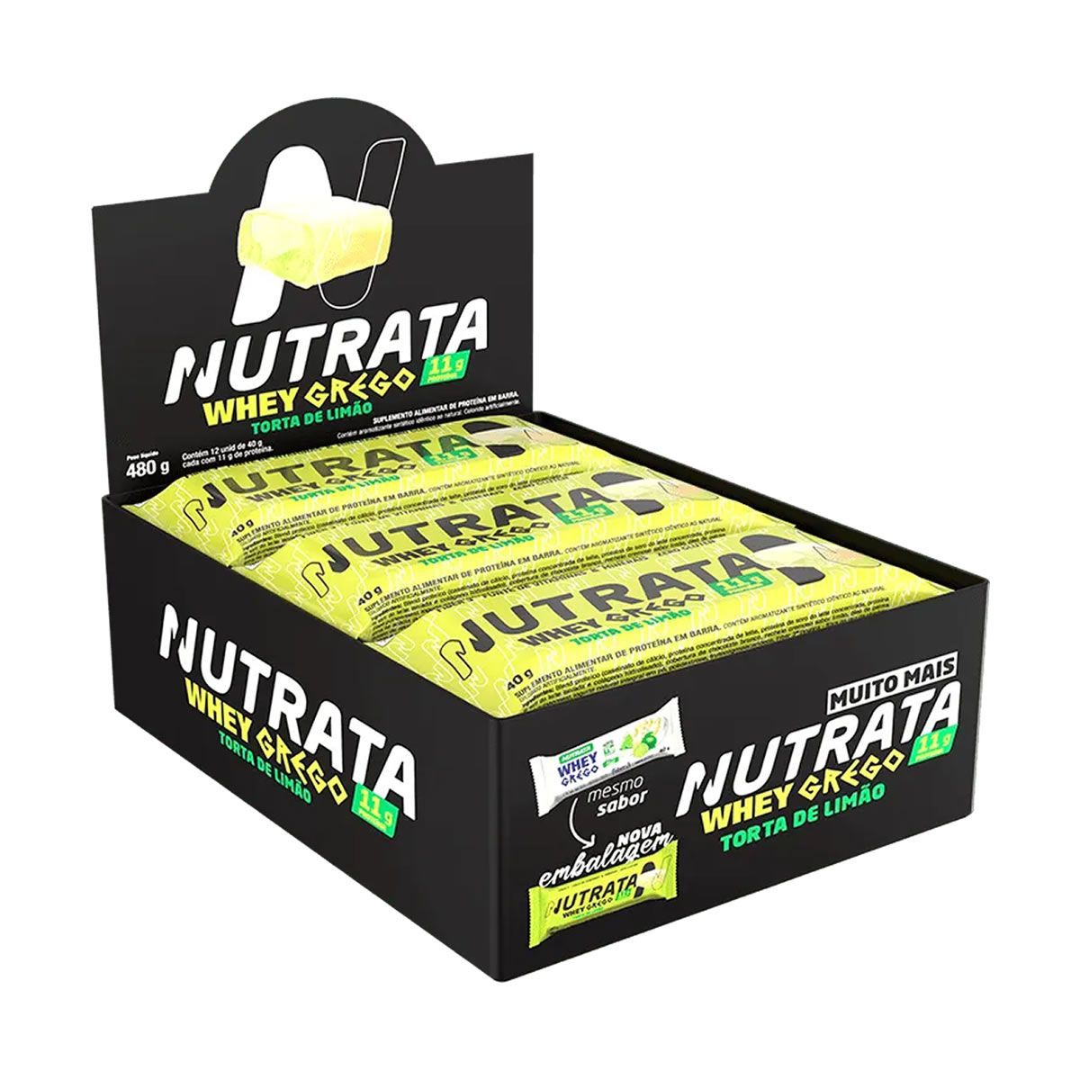 Barra Whey Grego Bar - 12 Unidades de 40g Torta de Lim�o - Nutrata