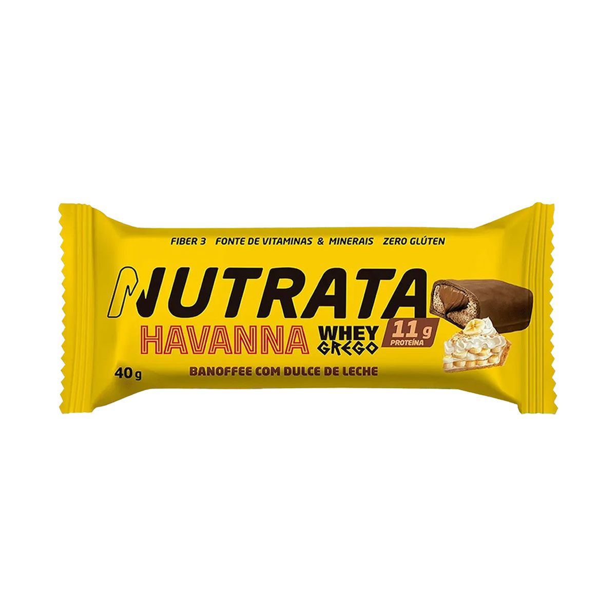 Barra Whey Grego Havanna - 1 Unidade 40g Banoffee com Dulce de Leche  - Nutrata -*** Data Venc. 30/05/2025