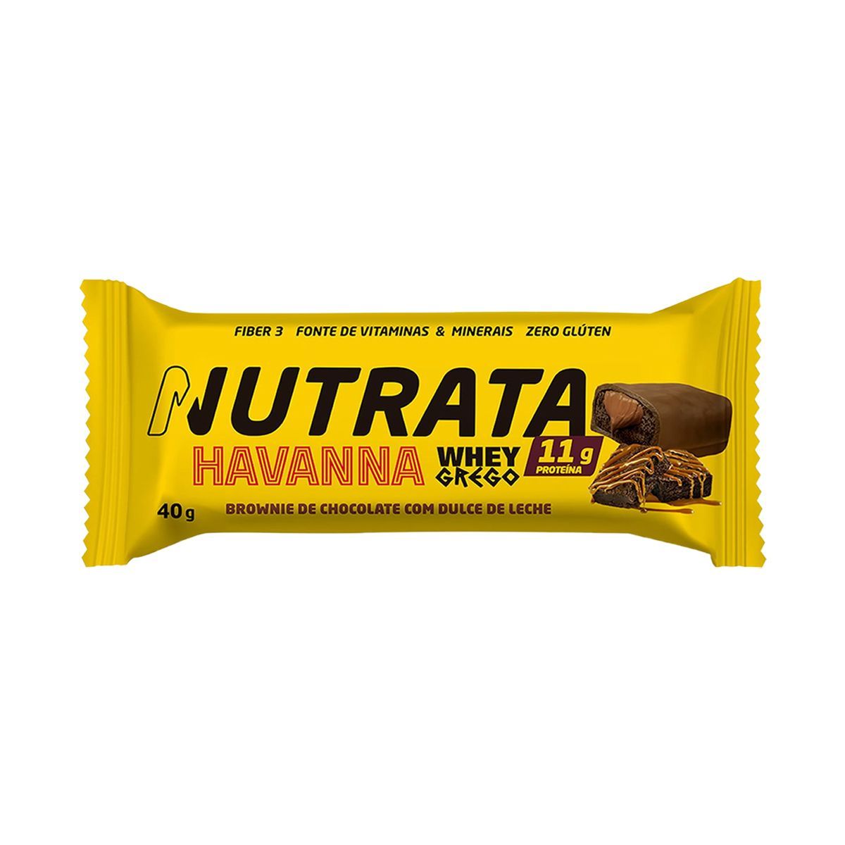 Barra Whey Grego Havanna -  1 Unidade 40g Brownie de Chocolate Com Dulce de Leche - Nutrata*** Data Venc. 30/07/2025