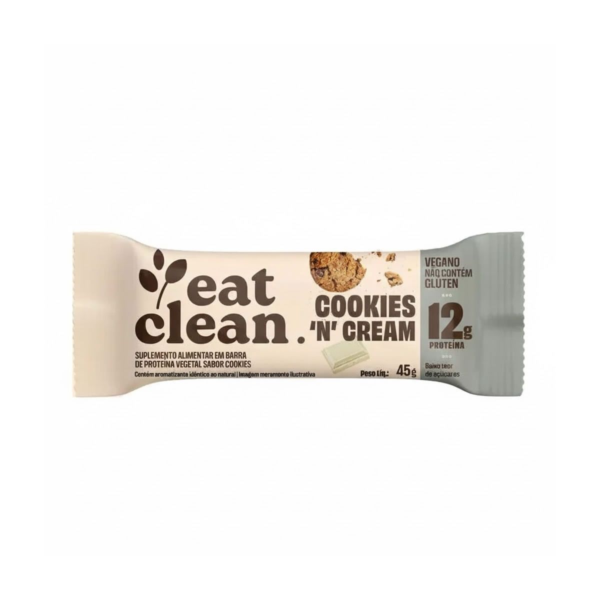 Barrinha de Proteina - 1 Barra 45g Cookies & Cream - Eat Clean