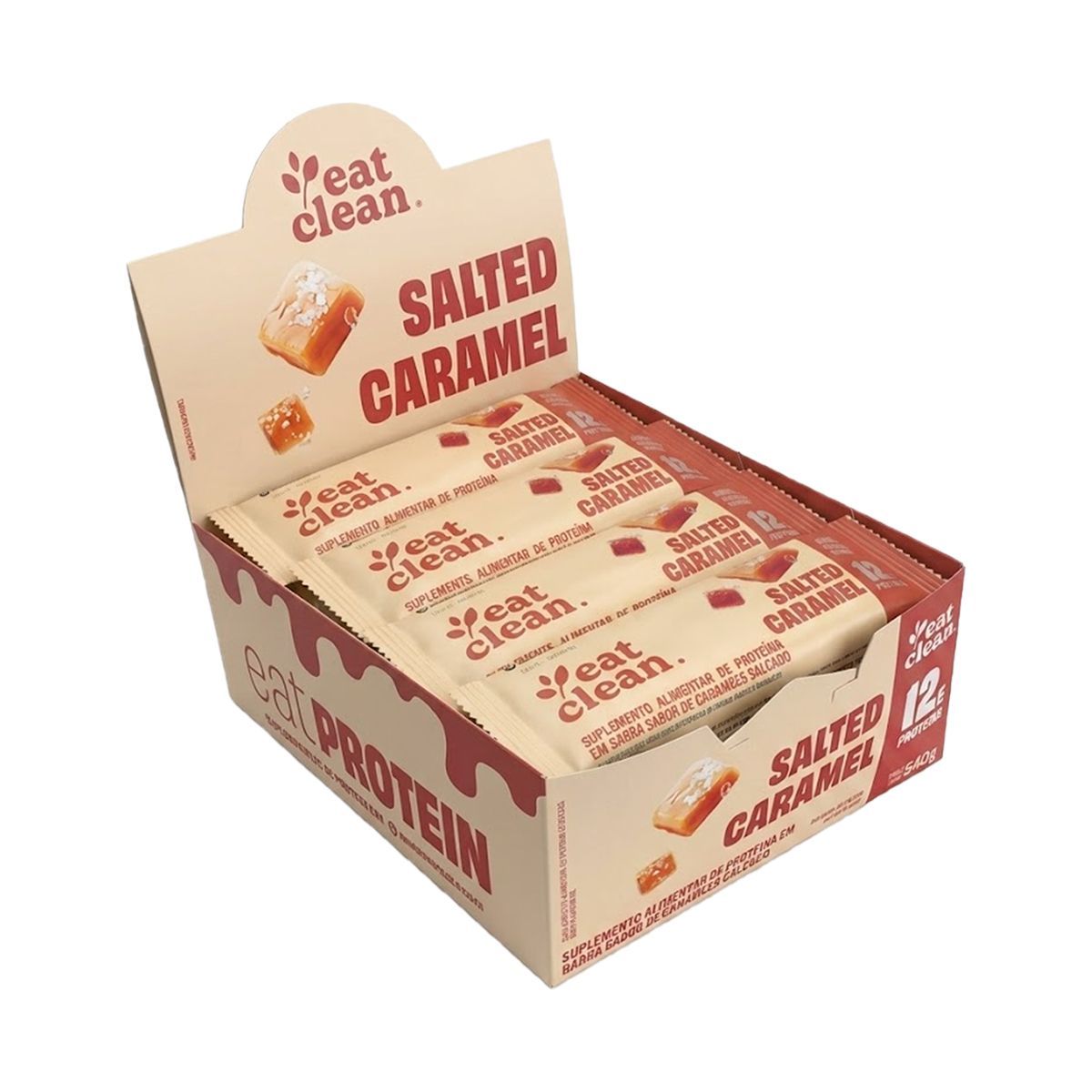Barrinha de Proteina - 12 Barras 45g Salted Caramel - Eat Clean