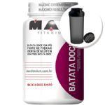 Batata Doce em P� - 600g + Coqueteleira 600ml Preta - Max Titanium