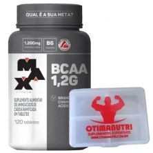 BCAA 1,2g c/ Vitamina B6 - 120 tabletes + Porta C�psulas transparente - Max Titanium