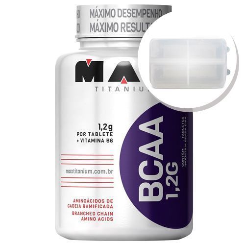 BCAA 1,2g c/ Vitamina B6 - 272 tabletes + Porta C�psulas transparente - Max Titanium
