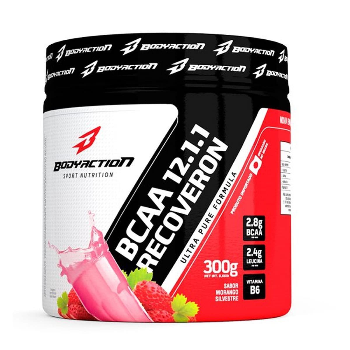 BCAA 12:1:1 Recoveron - 300g Morango Silvestre - BodyAction