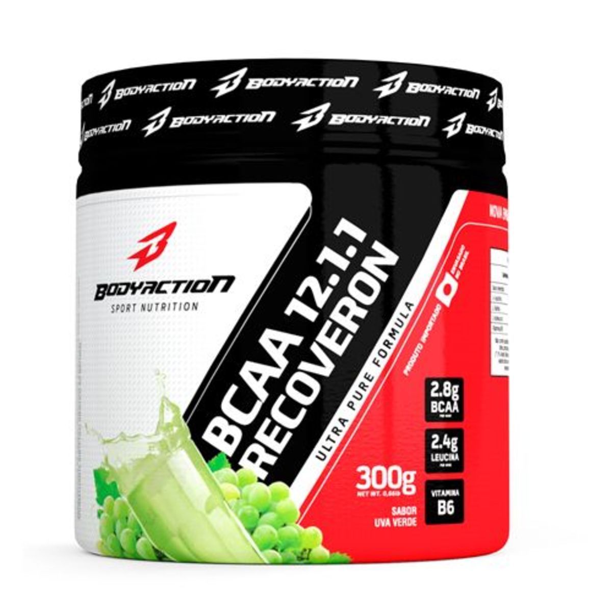 BCAA 12:1:1 Recoveron - 300g Uva Verde - BodyAction