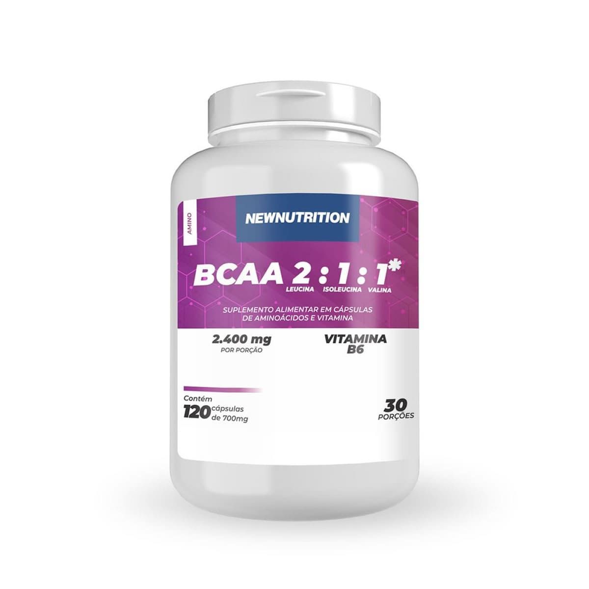 BCAA 2:1:1 2400mg - 120 C�psulas - NewNutrition*** Data Venc. 30/08/2025