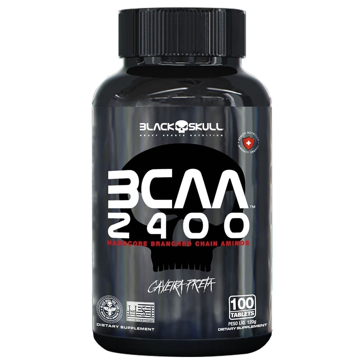 BCAA 2400 Caveira Preta - 100 Tabletes  - Black Skull*** Data Venc. 30/10/2024