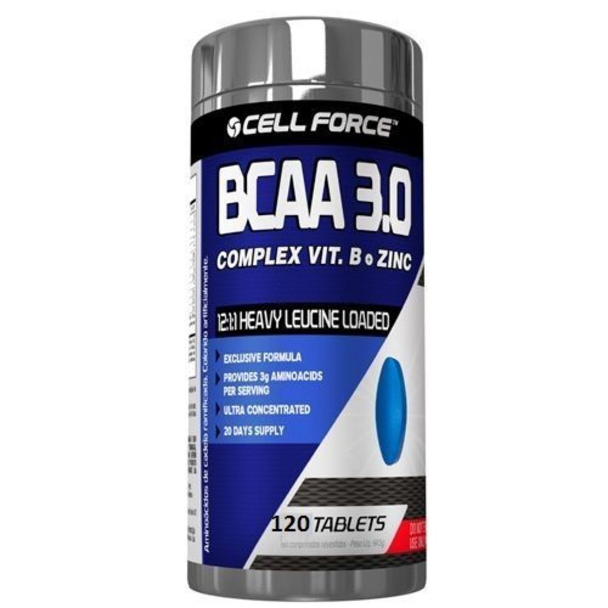 BCAA 3.0 12:1:1 - 120 Tabletes - Cell Force*** Data Venc. 30/01/2020