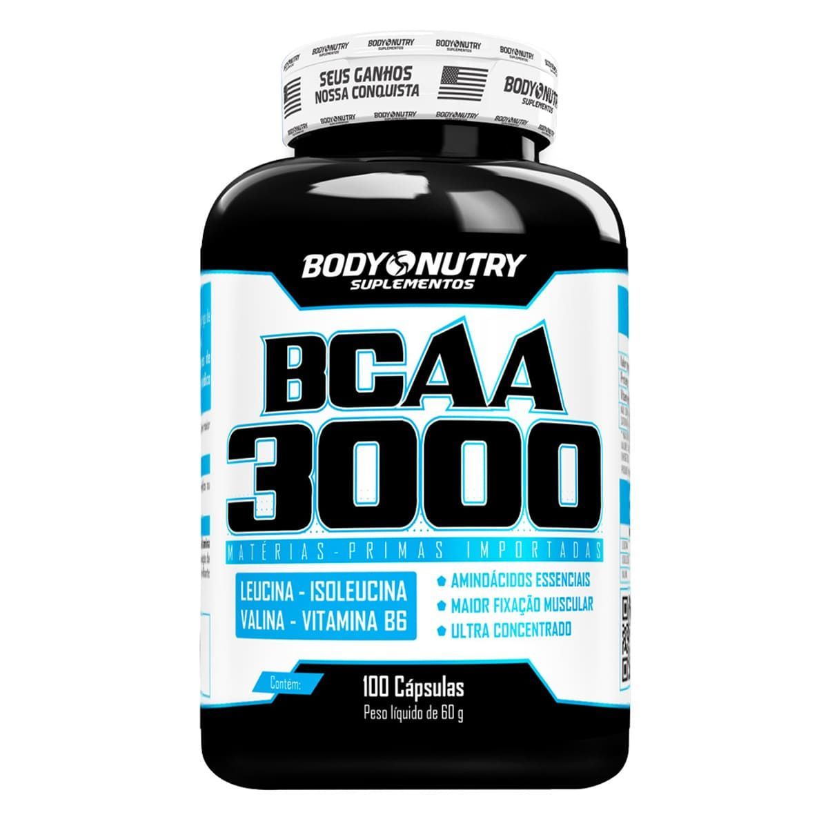 BCAA 3000 - 100 C�psulas - Body Nutry