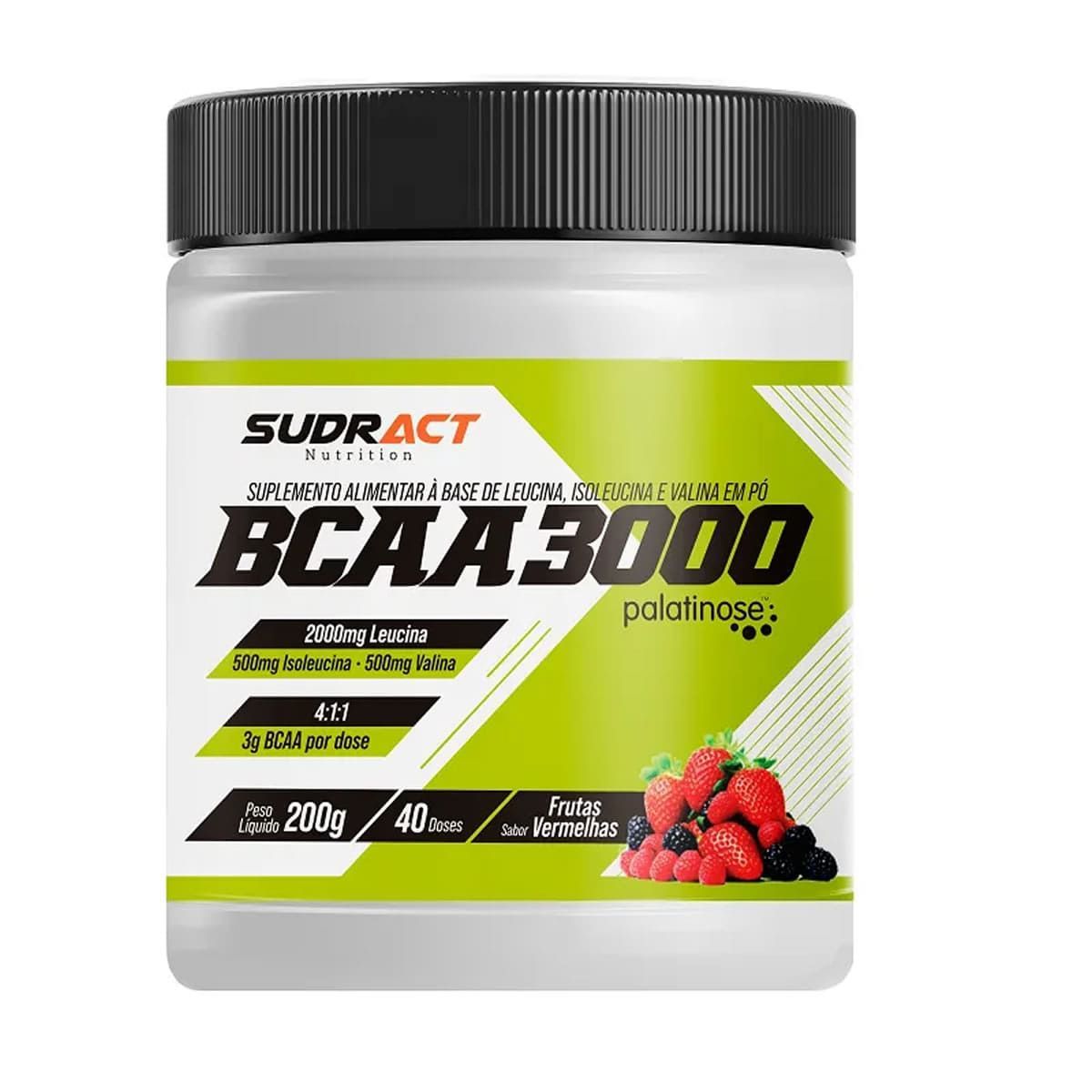 BCAA 3000 - 200g Frutas Vermelhas  - Sudract Nutrition*** Data Venc. 30/5/23