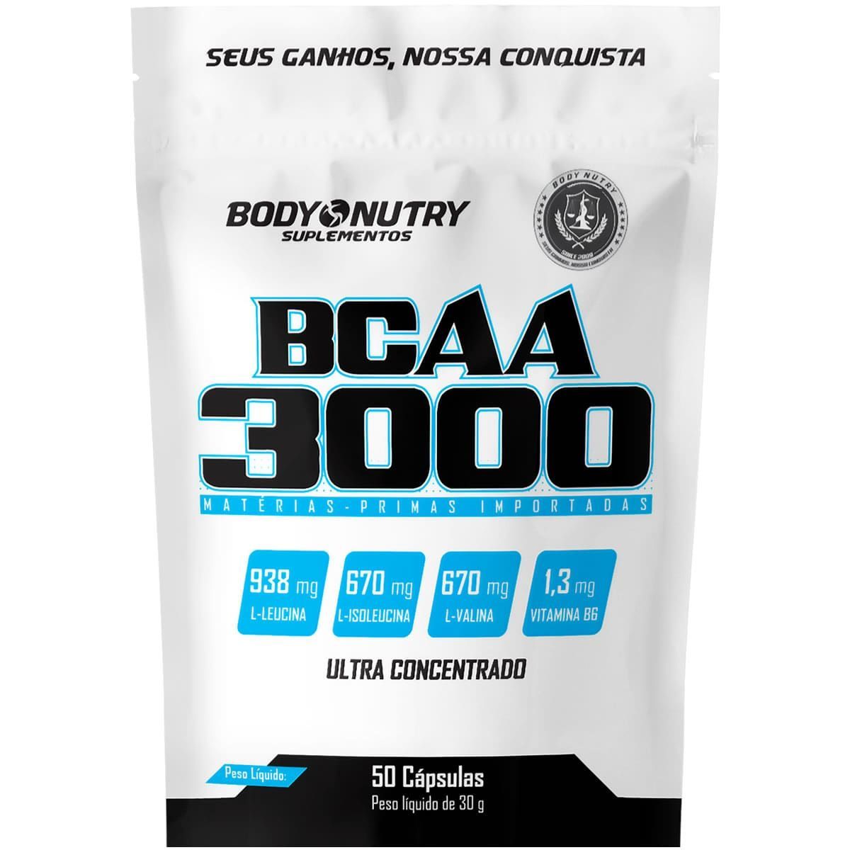 BCAA 3000 Refil - 50 C�psulas 30g - Body Nutry