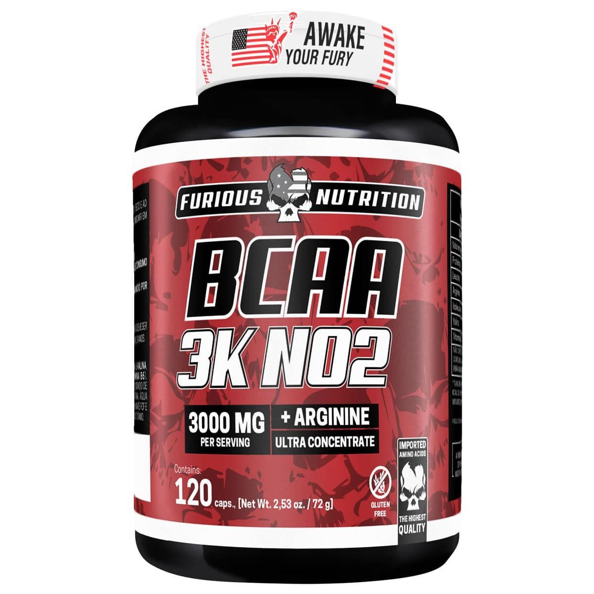 BCAA 3K NO2 - 120 C�psulas - Furious Nutrition