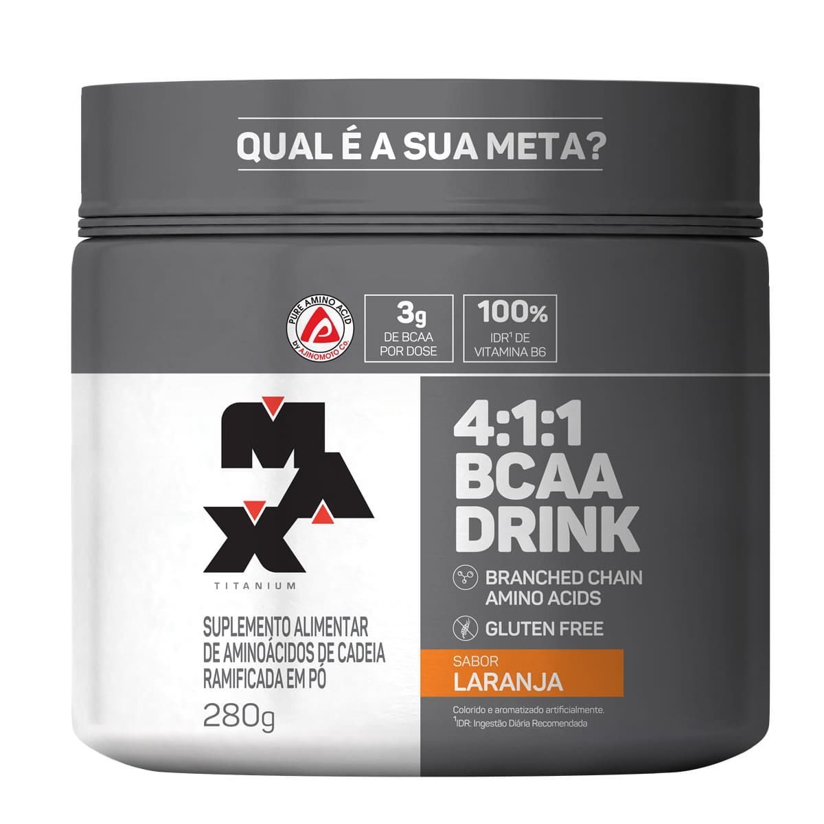 BCAA 4:1:1 - 280g Drink Laranja - Max Titanium