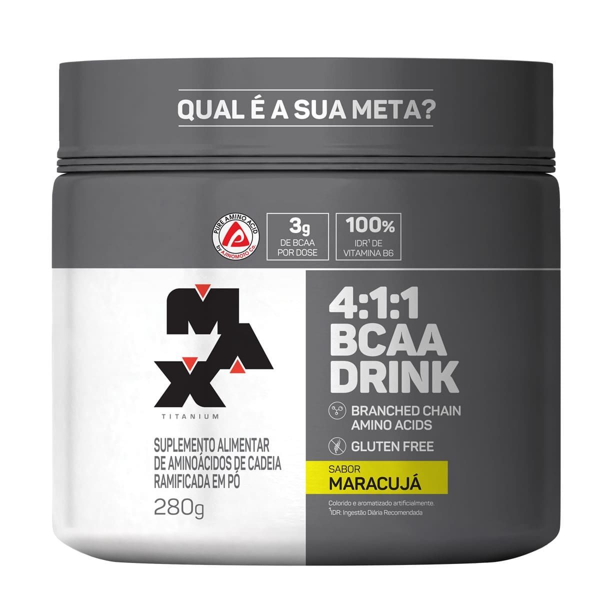 BCAA 4:1:1 - 280g Drink Maracuj� - Max Titanium*** Data Venc. 27/11/2022