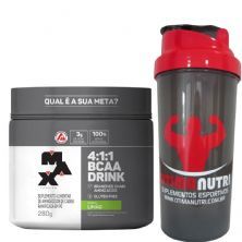 BCAA 4:1:1 Drink lim�o - 280g + Coqueteleira 600ml Preta - Max Titanium